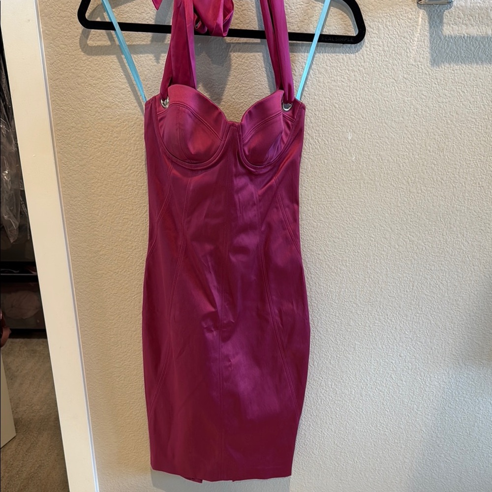 Guess Fuchsia Halter Dress
